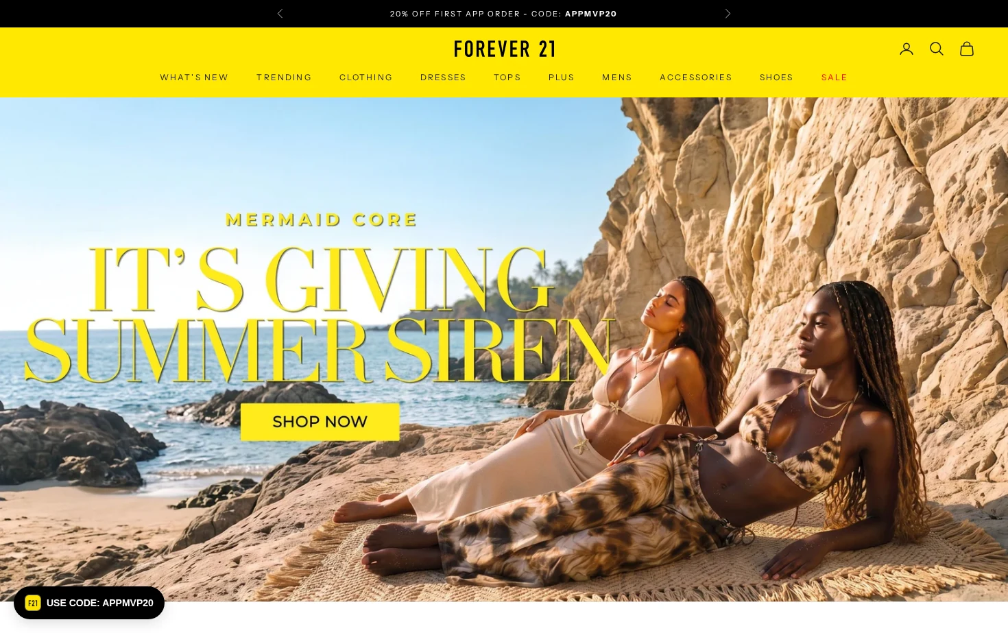 FOREVER 21 页面快照